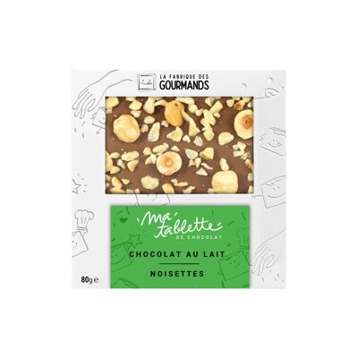 Tablette Chocolat au Lait 80g. - Noisettes