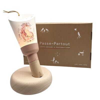 Coffret Lampe Nomade - Licorne - Rose poudré