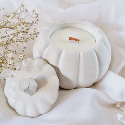 Cedar & Sandalwood Cement Gourd/Jar Soy Candle