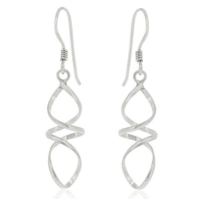 Sterling Silver Delicate Twist Drop Earrings with and Presentation Box
