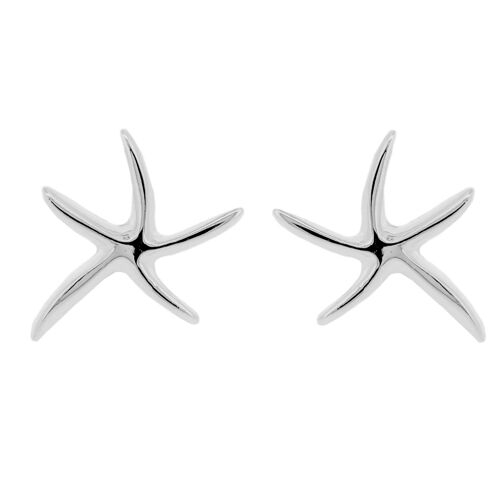 Silver Starfish Stud Earrings and Presentation Box (SI-E0065-S+BOX)