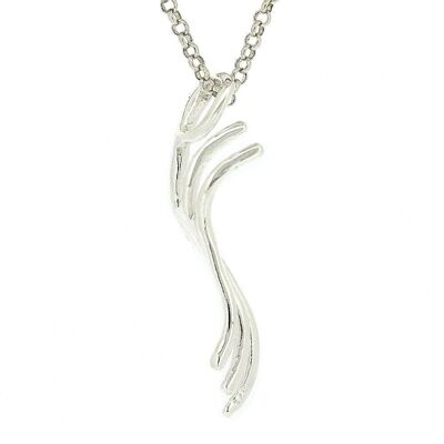 Simply Silver Currents Pendant with 18" Trace Chain + Box (SI-P0016-S+N301+BOX)