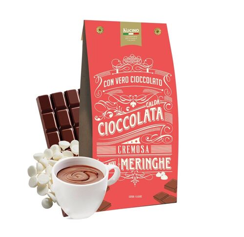 CIOCCOLATA CALDA  CON  VERO CIOCCOLATO E  MINI MERINGHE - 5 TAZZE