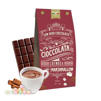 Heiße Zimtschokolade mit echter Schokolade und Mini-Marshmallows – 5 Tassen