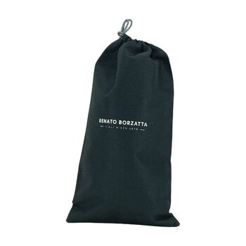 RB1022A | Petit sac en cuir véritable Made in Italy avec bandoulière chaîne amovible. Fermeture zippée et accessoires en métal doré brillant - Coloris Noir - Dimensions : 20 x 12 x 6 cm 6