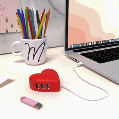 Mojipower Fun 3D Hub - Connecting Device Red "Heart"