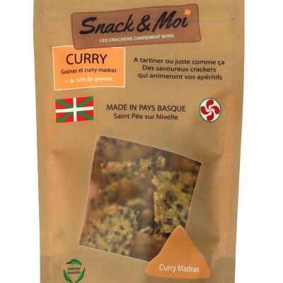 Organic Madras Curry Crackers in pocket 100 grs