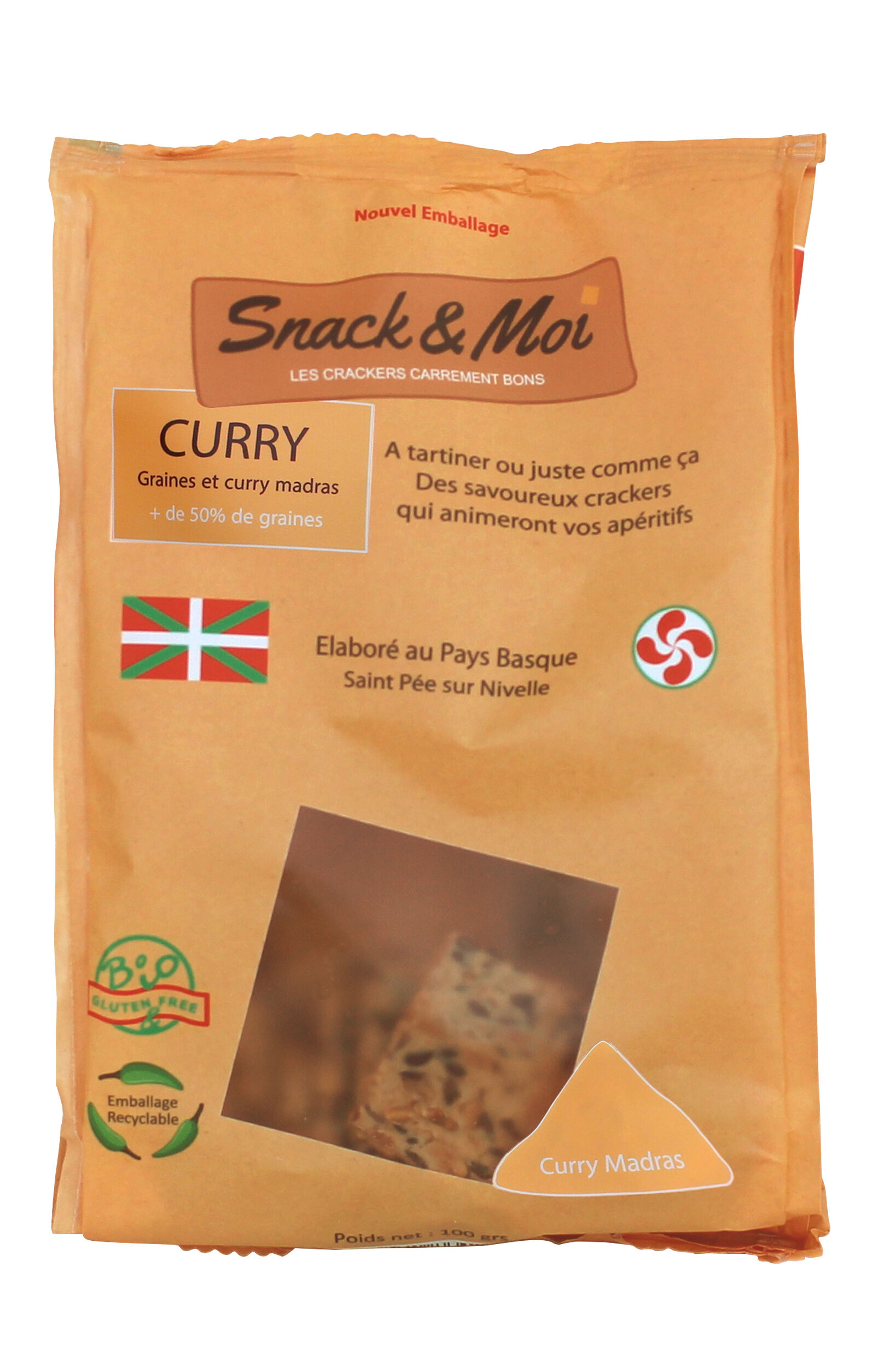 Galletas de Curry Madrás Ecológicas en bolsillo 100 grs