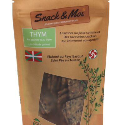 Organic Thyme Crackers in bags 100 grs