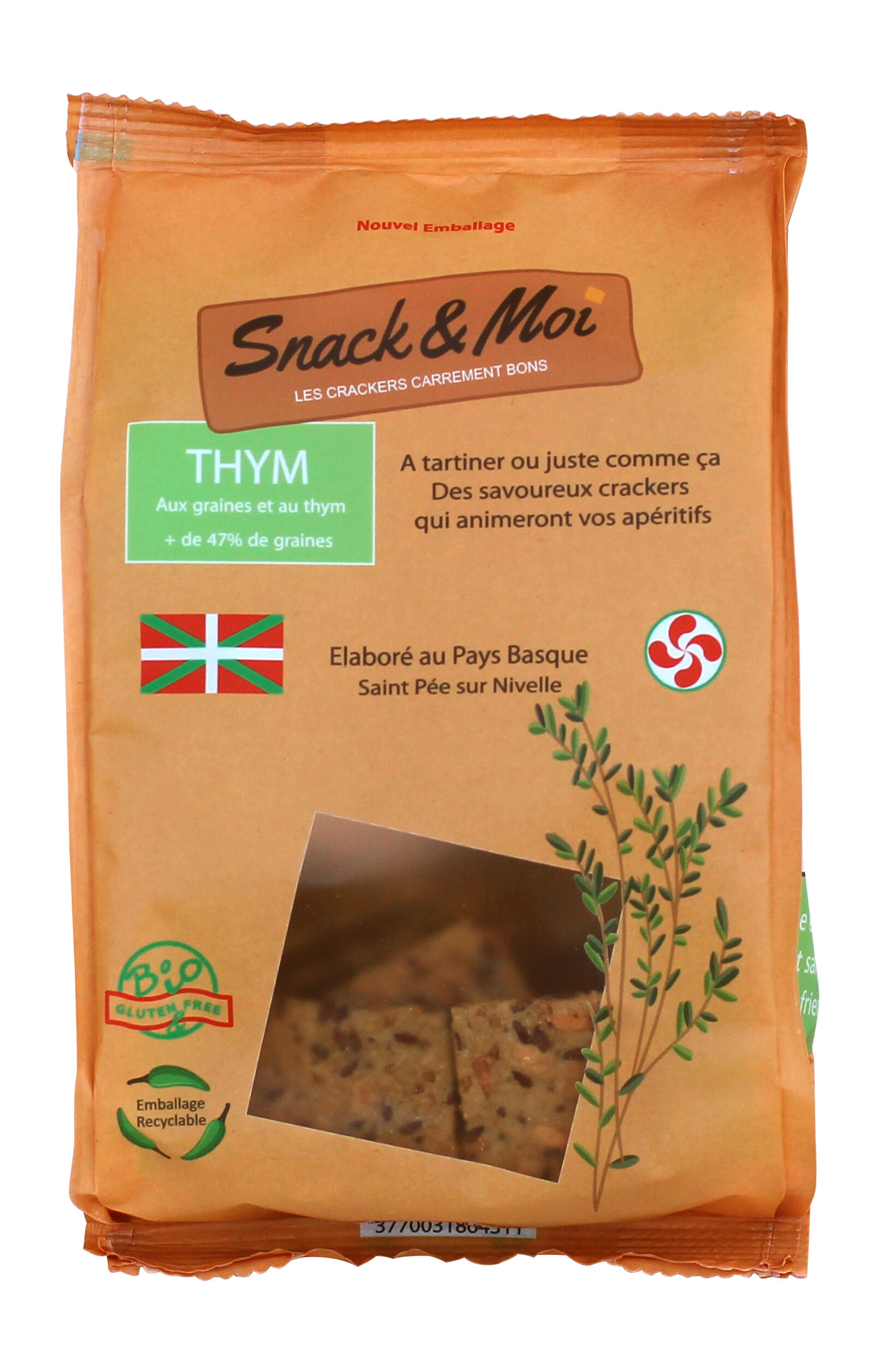 Crackers de Tomillo Ecológicos en bolsa 100 grs