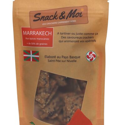 Organic crackers with Moroccan spices in bags 100 grs