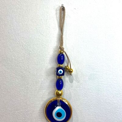 Blue and gold XS - Protective eye handmade in Turkey in glass paste