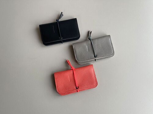 KNOT wallet - leather - black & grey colors