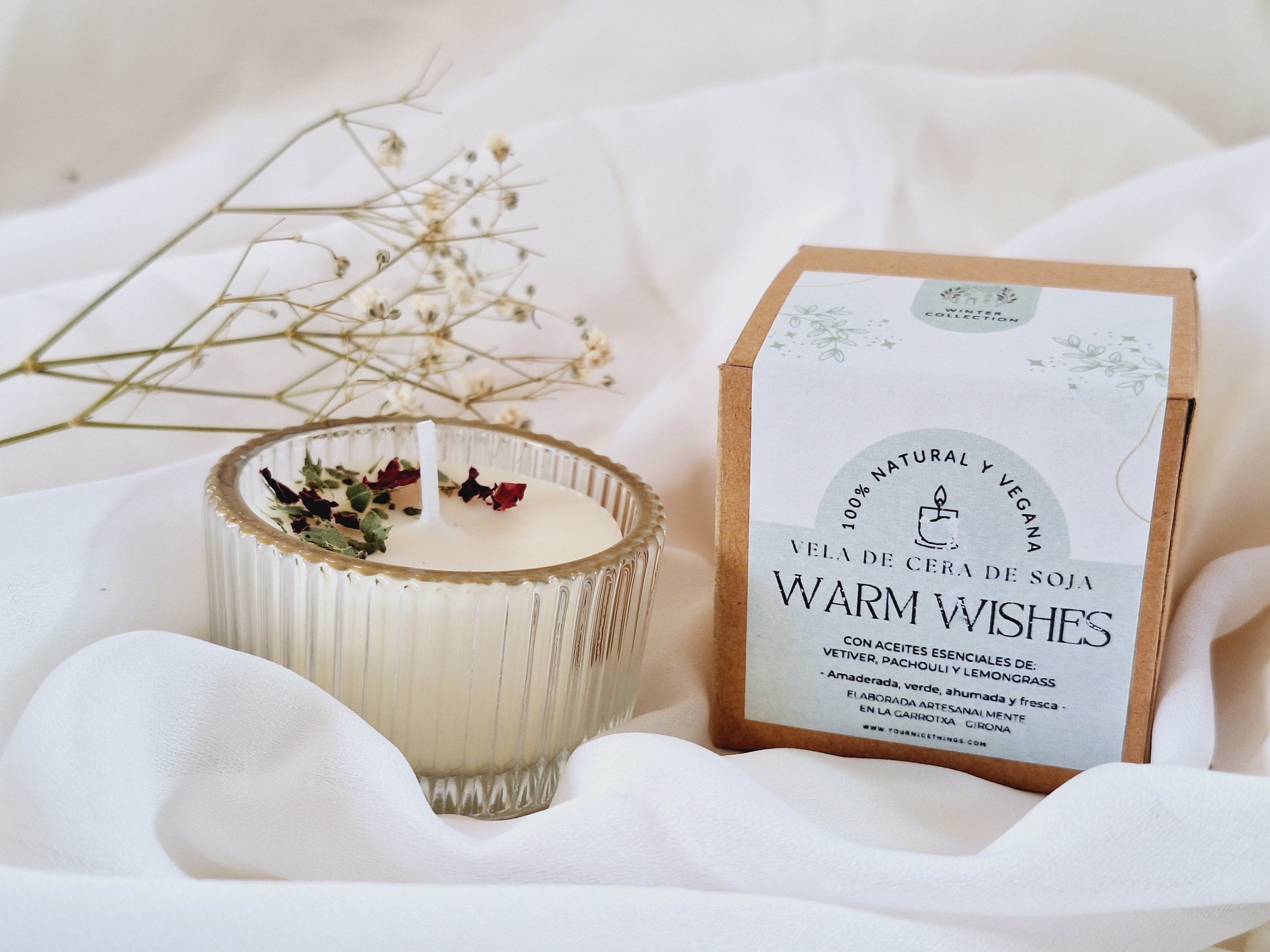 Candela di soia in vasetto di vetro (mini) vetiver, pachouli e citronella