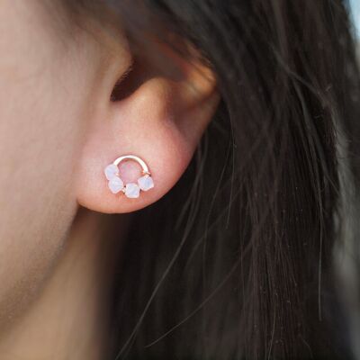 Baby Valentine Earrings in Rose Gold Filled and Opal