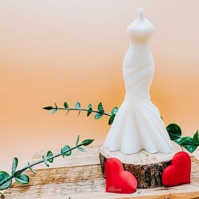 Decorative unscented wedding dress candle - mermaid