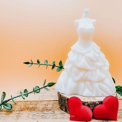 Decorative unscented wedding dress candle - bust