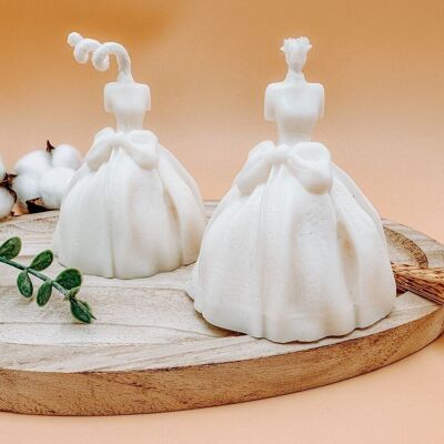 Decorative unscented wedding dress candle - princess