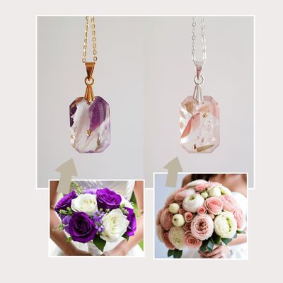 Bridal Flower Bouquet Necklace - Custom