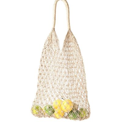 100% natural raffia Lembeh bag, hand-woven, very resistant, natural finish, Height 70 cm Width 36, made in Indonesia