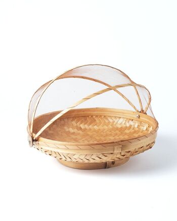 Boîte à pain en bambou naturel avec store rond en maille Magelang, faite à la main avec finition naturelle, fabriquée en Indonésie 8