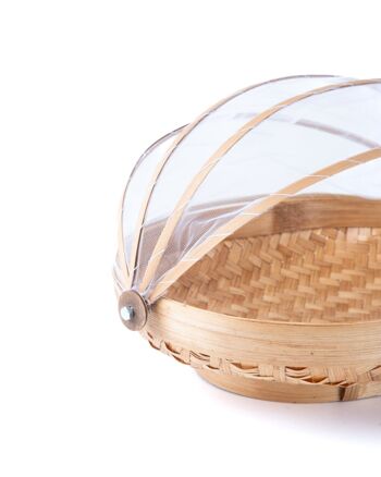 Boîte à pain en bambou naturel avec store ovale en maille Ambon, faite à la main avec finition naturelle, disponible en 3 tailles, fabriquée en Indonésie 4