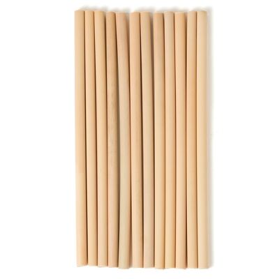 Set of 12 Cibinong natural bamboo straws, Ø 0.7 cm x 21 cm long from Indonesia.