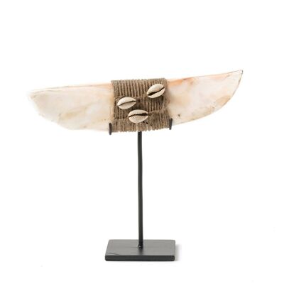 Rupat ornament, decorative buffalo bone, handmade, 36 cm x 20, with pedestal, origin Indonesia