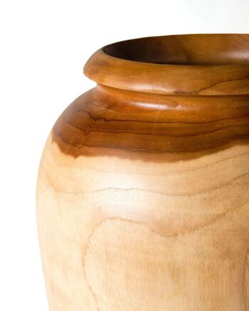 Vase décoratif en bois naturel samàn Kayoa, fait main en forme de dérive et finition naturelle, 2 tailles différentes, fabriqué en Indonésie 2
