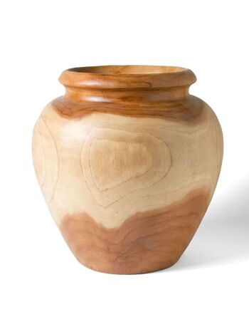 Vase décoratif en bois naturel samàn Kayoa, fait main en forme de dérive et finition naturelle, 2 tailles différentes, fabriqué en Indonésie 4