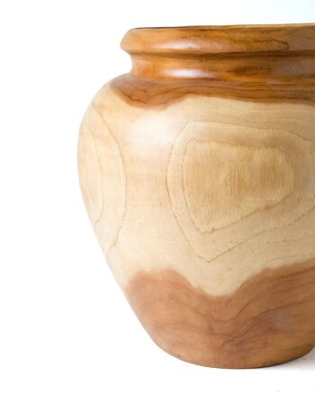 Vase décoratif en bois naturel samàn Kayoa, fait main en forme de dérive et finition naturelle, 2 tailles différentes, fabriqué en Indonésie 6