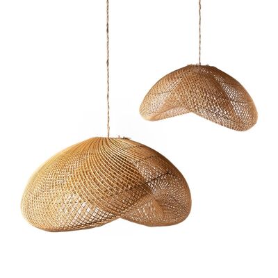 Rafflesia natural rattan ceiling pendant lamp, hand-woven with natural finish, 4 different sizes, Indonesian origin