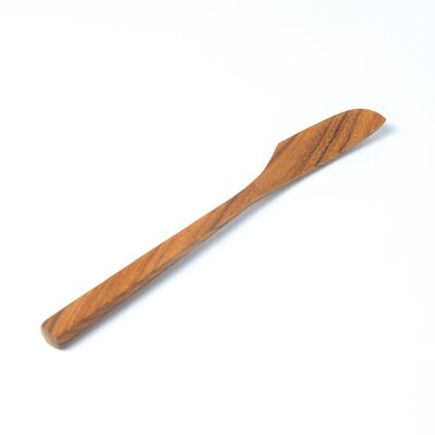 Cuchillo de madera natural de Teca Gianyar artesanal hecho a mano, largo 18 cm ancho 2 cm, origen Indonesia
