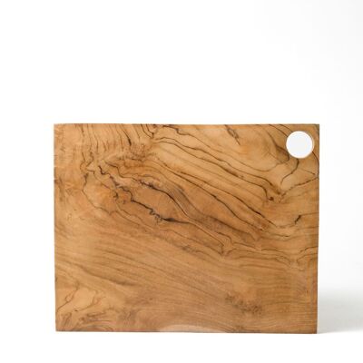 Tabla para servir madera de teca Rantepao,  altura 2 cm largo 25 cm profundidad 19,5 cm
