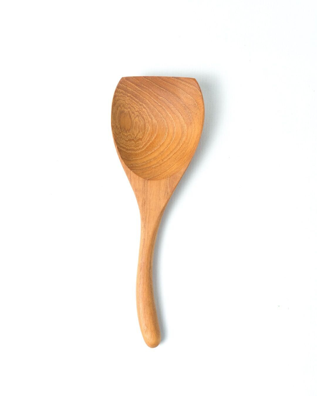 Cucchiaio decorativo in legno di teak naturale Pantai Mandonga, fatto a mano, lunghezza 20 cm larghezza 7 cm, origine indonesiana