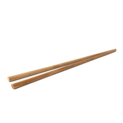 Palillos chinos de madera natural de teca Hashi Palembang  reutilizables, hechos a mano para sushi, Largo 23 cm, fabricados en Indonesia