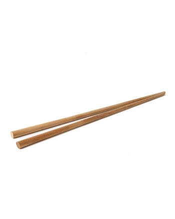 Baguettes réutilisables en bois de teck naturel Hashi Palembang, faites à la main pour sushi, Longueur 23 cm, fabriquées en Indonésie 1