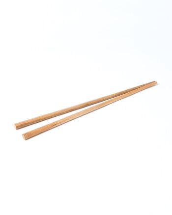 Baguettes réutilisables en bois de teck naturel Hashi Palembang, faites à la main pour sushi, Longueur 23 cm, fabriquées en Indonésie 2