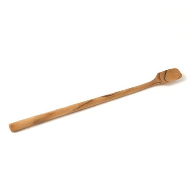 Mojo Longue cuillère en bois de teck naturel pour boisson ou boisson, faite à la main, longueur 20 cm largeur 1,5 cm, origine indonésienne