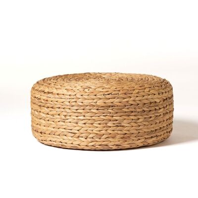 Drini water hyacinth pouf handmade in Indonesia, Ø 50 cm two different heights.