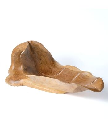 Ornement décoratif en bois naturel Sawo Simeulue, pièce maîtresse, sculpté à la main par des artisans avec finition naturelle, hauteur 18 cm longueur 52 cm profondeur 22 cm, fabriqué en Indonésie 4