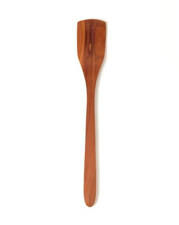 Sawo Spatule de cuisine en bois naturel fabriquée à la main par des artisans avec finition naturelle, longueur 36 cm, largeur 5,5 cm, fabriquée en Indonésie 2