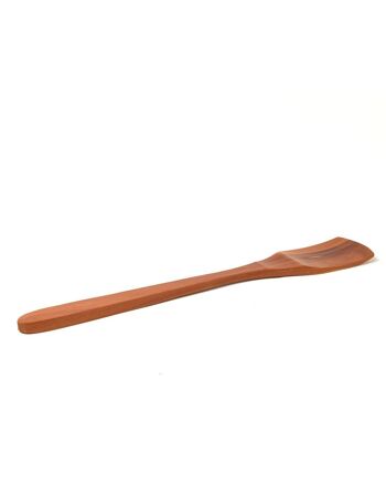 Sawo Spatule de cuisine en bois naturel fabriquée à la main par des artisans avec finition naturelle, longueur 36 cm, largeur 5,5 cm, fabriquée en Indonésie 3