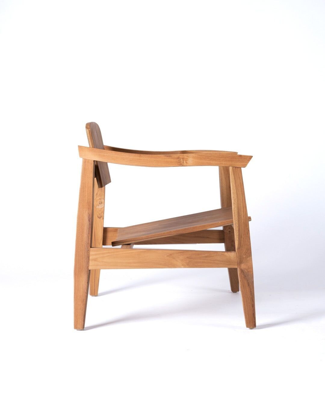 Sangir Einzelsofa aus massivem Teakholz, Höhe 69 cm, Länge 60 cm, Tiefe 60 cm