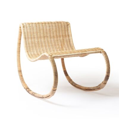 Kukup natural rattan rocking chair, handmade with natural finish, height 80 cm length 66 cm depth 102 cm, origin Indonesia