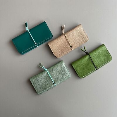 KNOT Portemonnaie breit – Leder – Frühlingsfarben