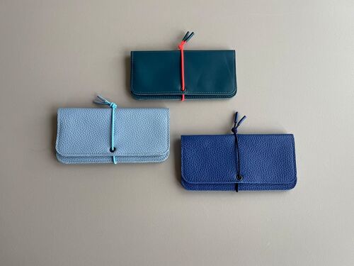 KNOT wallet wide - leather - blue colors