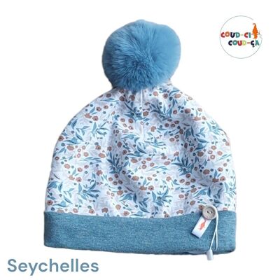 Seychelles pompom hat 6-12 months