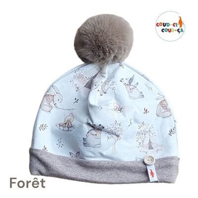 Foret pompom hat 6-12 months