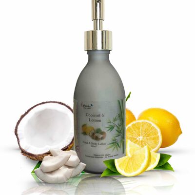 Loción para manos y cuerpo de coco y limón - Botella de 300 ml